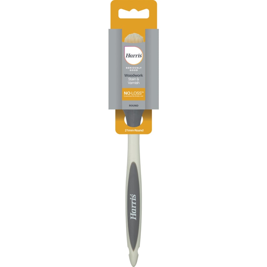 Paint Brush, Round, for Woodwork Stain & Varnish, 21mm