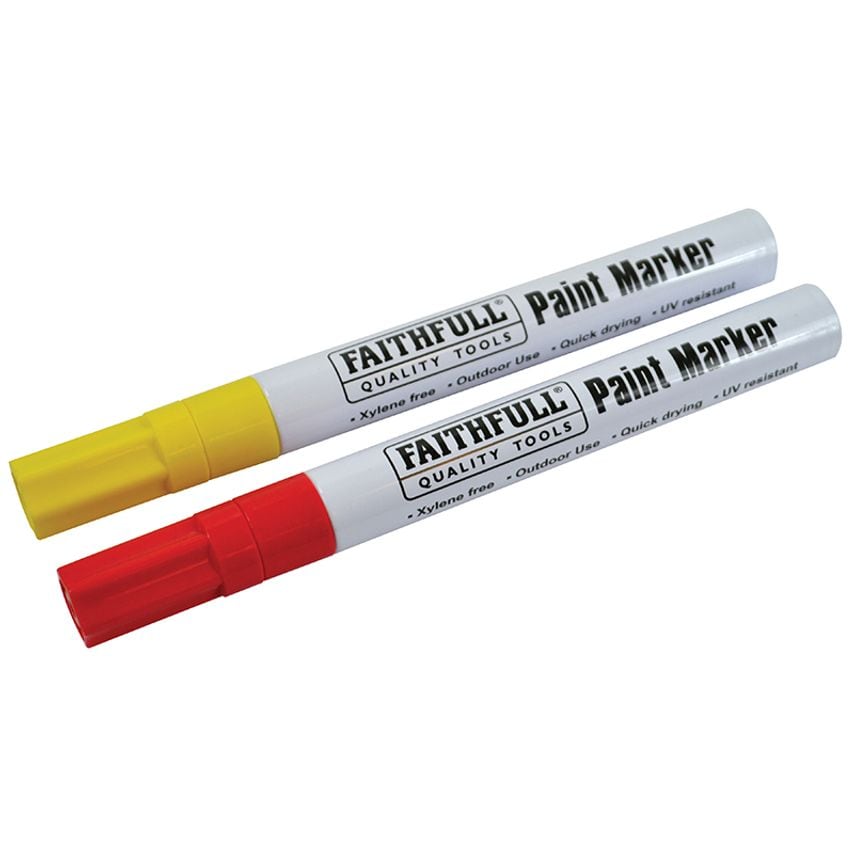 Paint Marker Pen Yellow & Red (Pack 2) FAIPMYELRED
