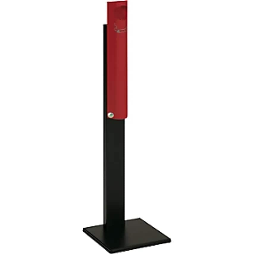 Pedestal Ashtray, Sheet Steel, HxWxD 1250 X 310 X 310mm, Flame Red