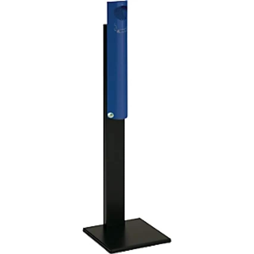 Pedestal Ashtray, Sheet Steel, HxWxD 1250 X 310 X 310mm, Gentian Blue