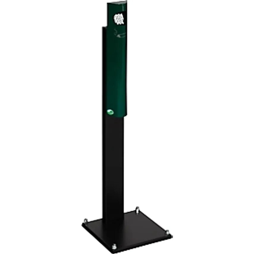 Pedestal Ashtray, Sheet Steel, HxWxD 1250 X 310 X 310mm, Moss Green