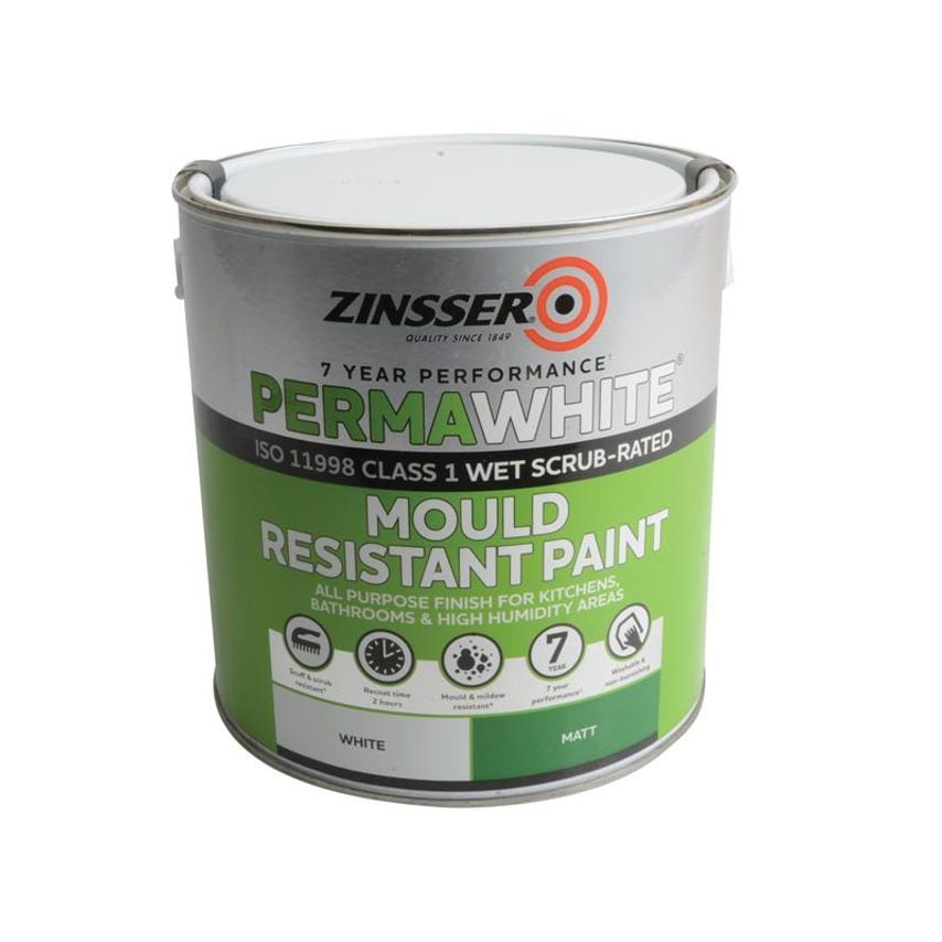 Perma-White Interior Paint Matt 2.5 litre ZINPWES25L