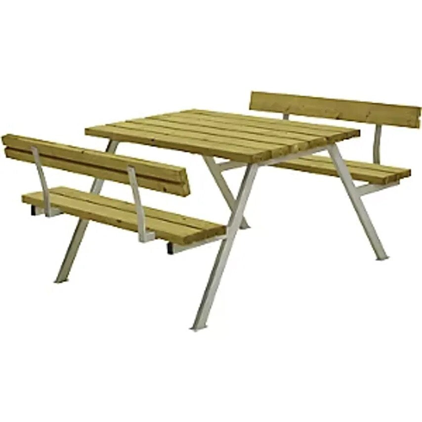 Picnic Bench, With Back Rest, For 4 Persons, Length 1180mm, Natural