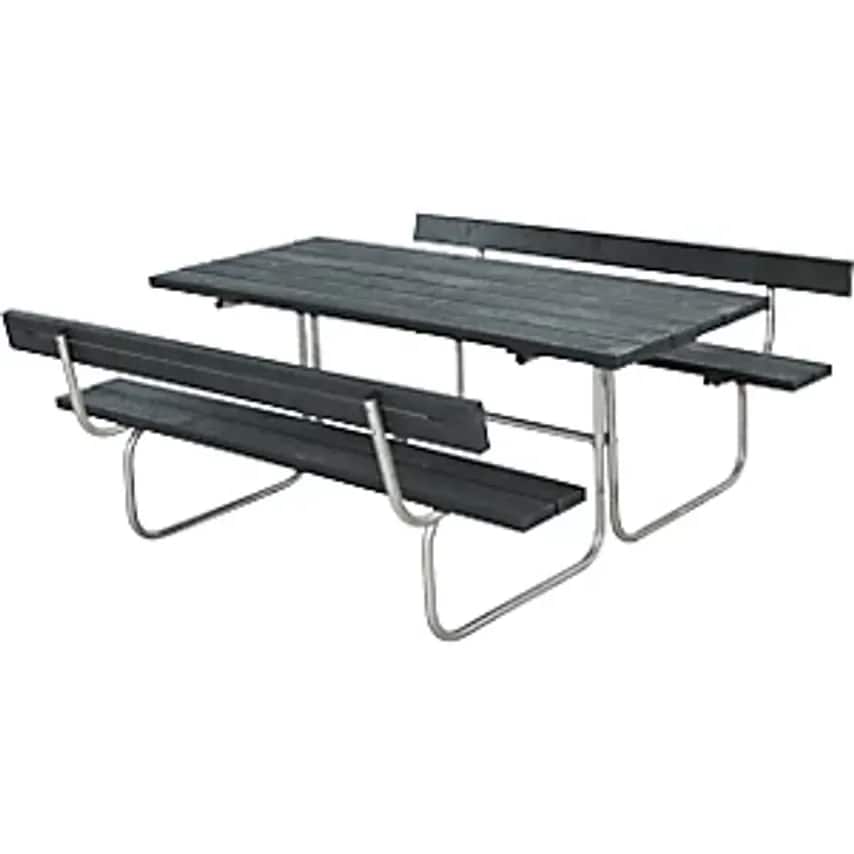 Picnic Bench for 6 People LxD 1770 x 1840 mm with 2 Back Rests Grey