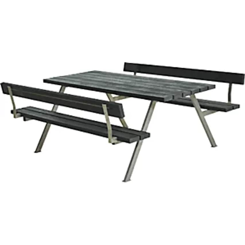 Picnic Bench for 6 People LxD 1770 x 1850 mm with Back Rests Grey