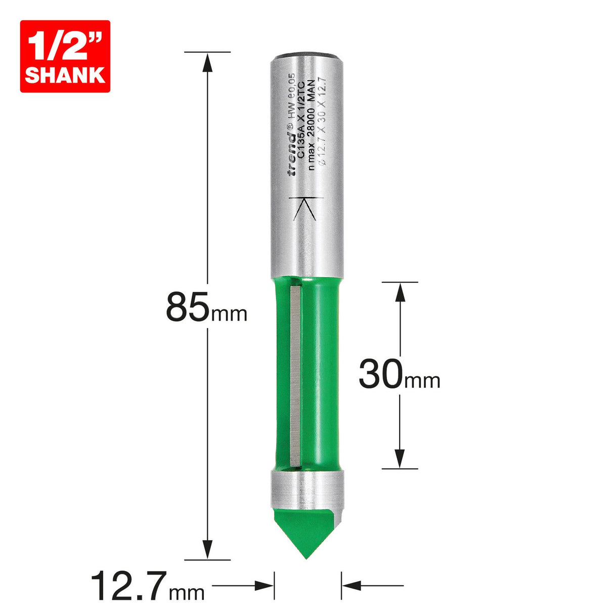 Pierce Trim 12.7mm Diameter x 30mm Cut