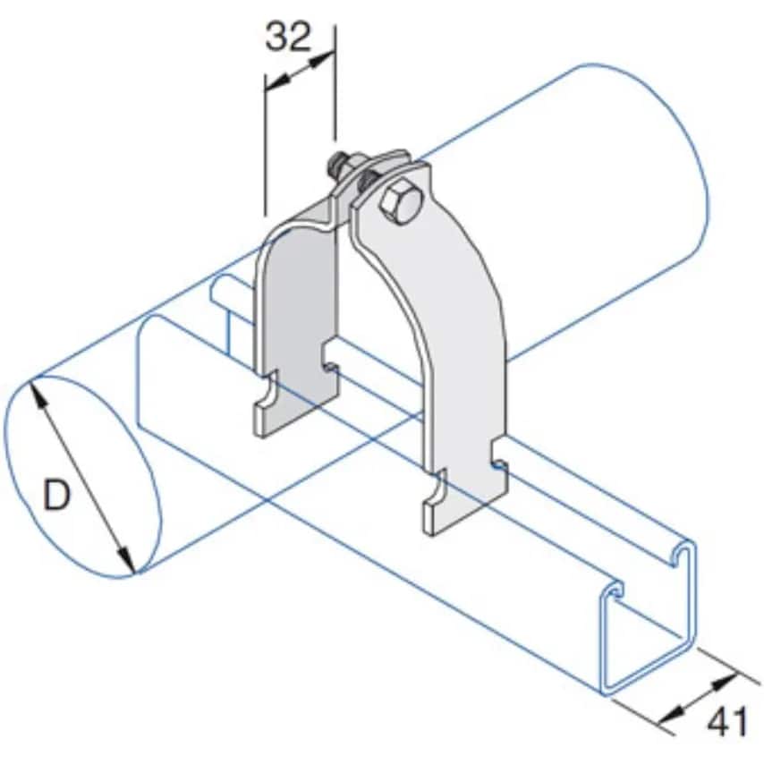 Pipe Clamp 48.4-52.4mm Steel Pre-Galvanised