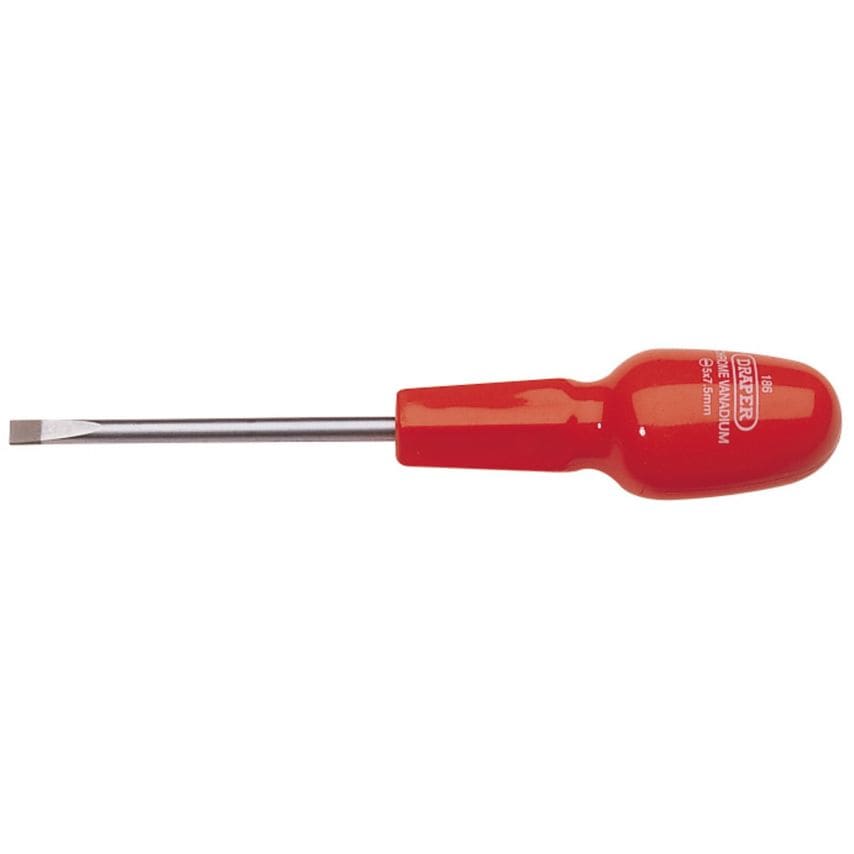 Plain Slot Flared Tip Cabinet Pattern Screwdriver 5x75mm (Sold Loose)