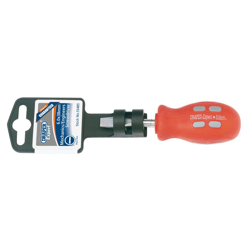 Plain Slot Flared Tip Mechanic's Screwdriver 6x38mm