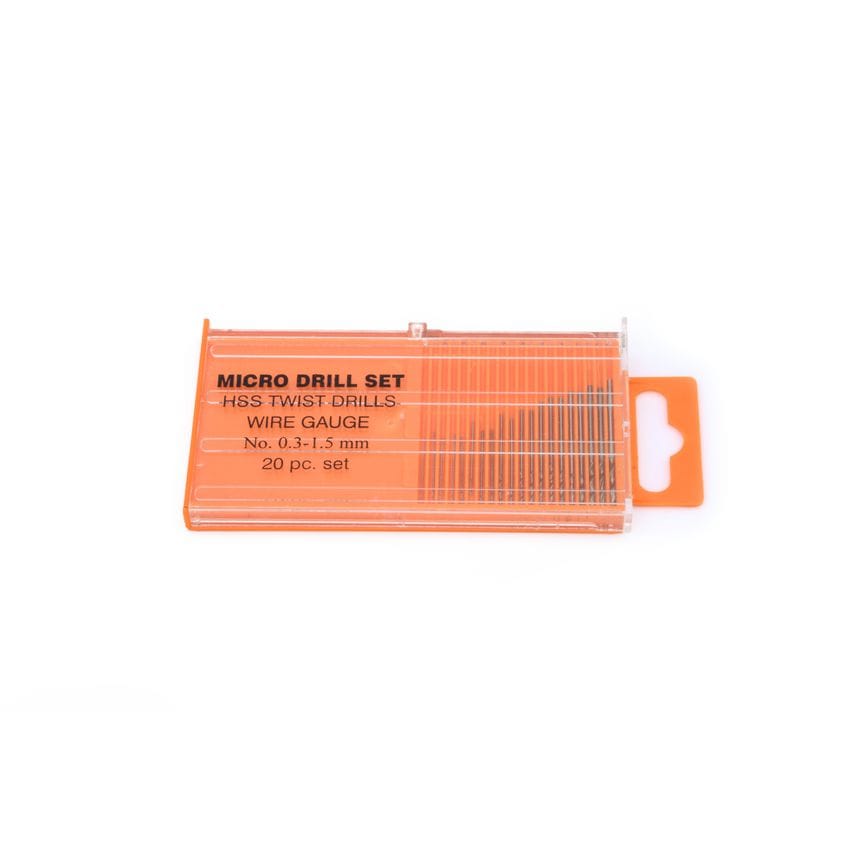 Planet Micro Drill Set - 20 HSS Twist Drills 0.3mm-1.5mm