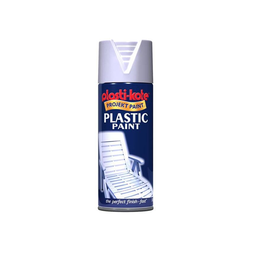 Plastic Paint Spray White Gloss 400ml PKT10607