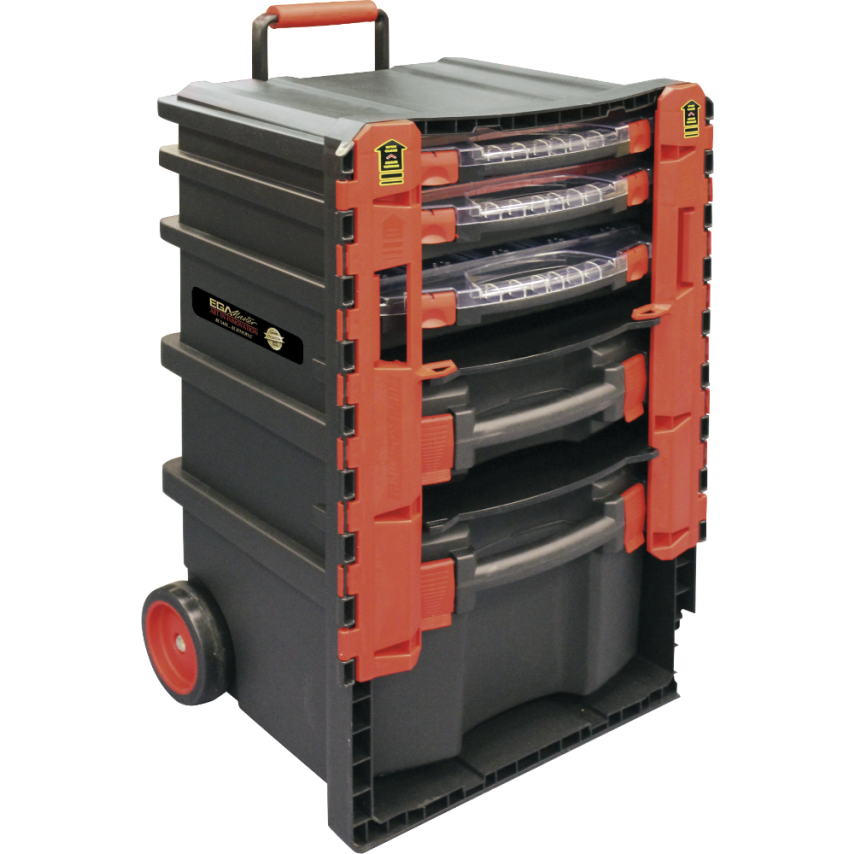 Plastic Toolbox with Trolley 500 x 410 x 770mm