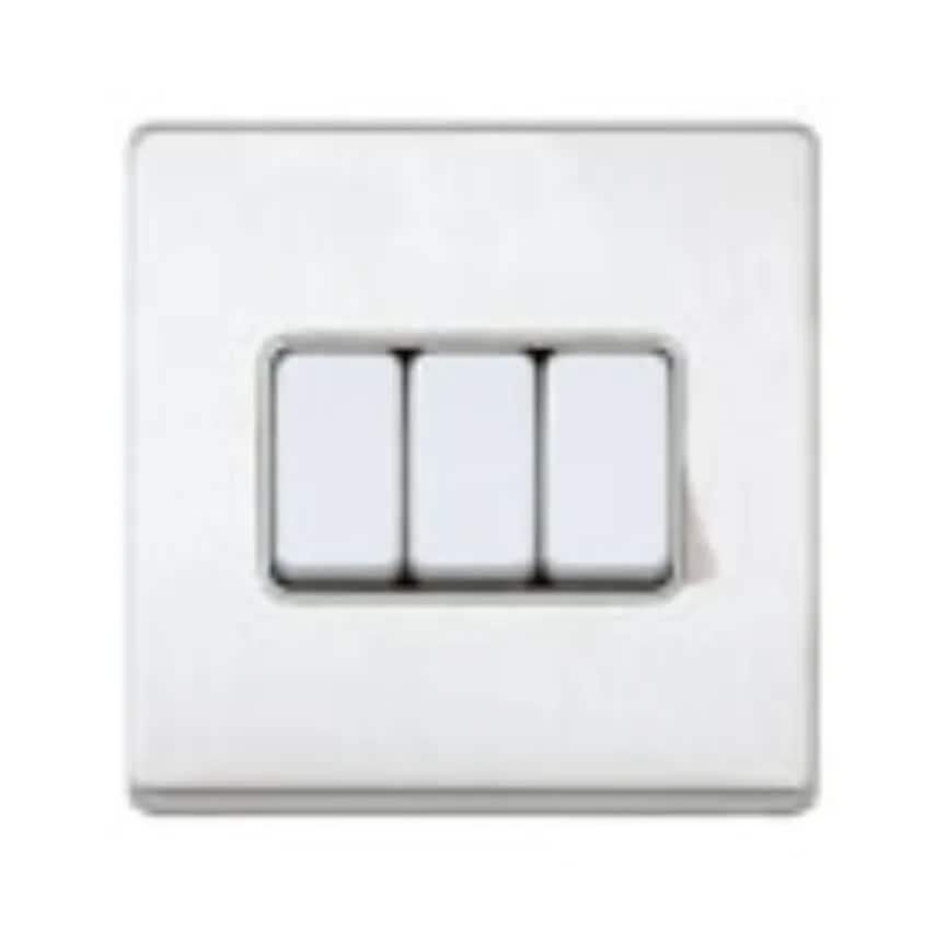 Plate Switch 3 Gang 2 Way SP 10A Satin Gold Black Insert