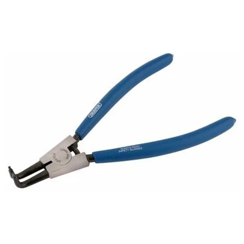 Pliers External Circlip Bent 200mm Chrome Nickel Steel 40-100 Tip