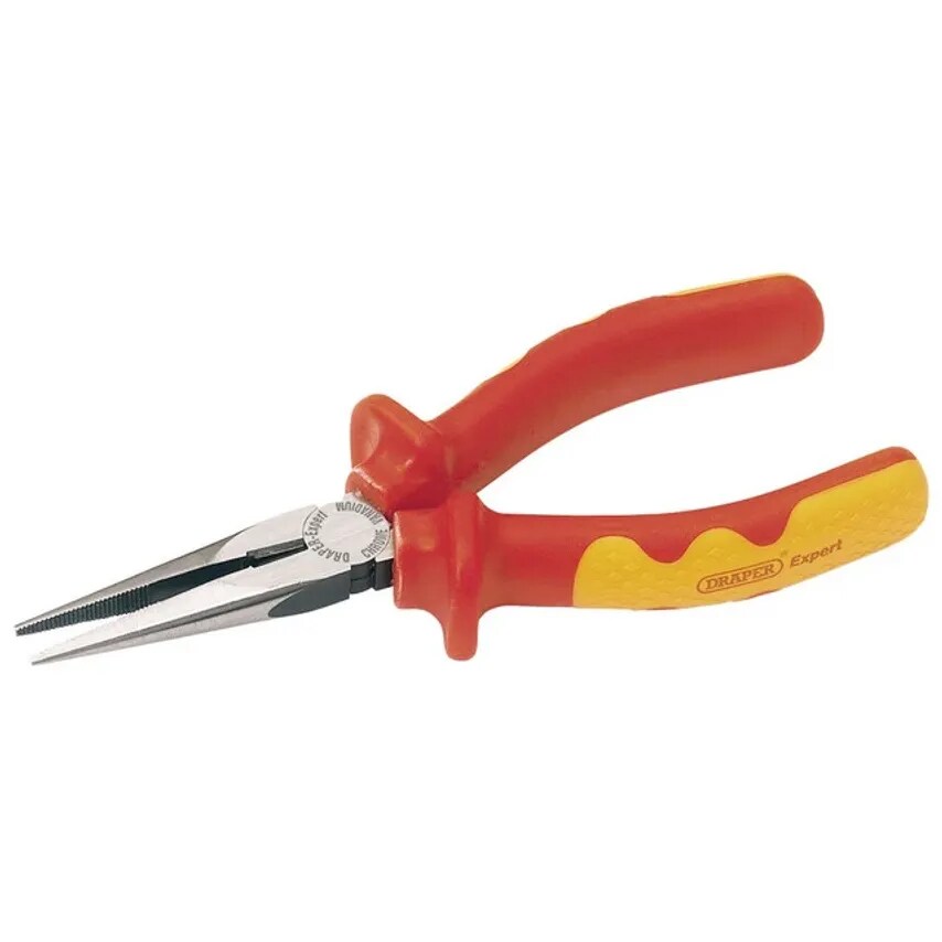 Pliers VDE Insulated Long Nose 160mm Chrome Vanadium Steel