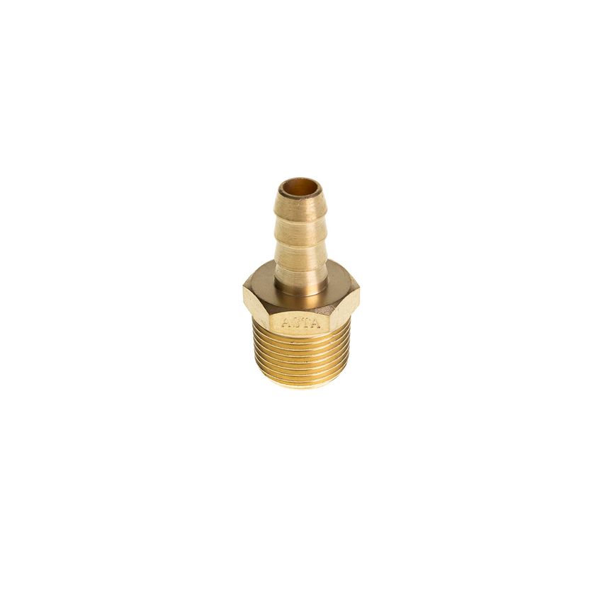Pneumatic Threaded-To-Tube Adapter Hose 5/16" Male 3/8" (Brass)