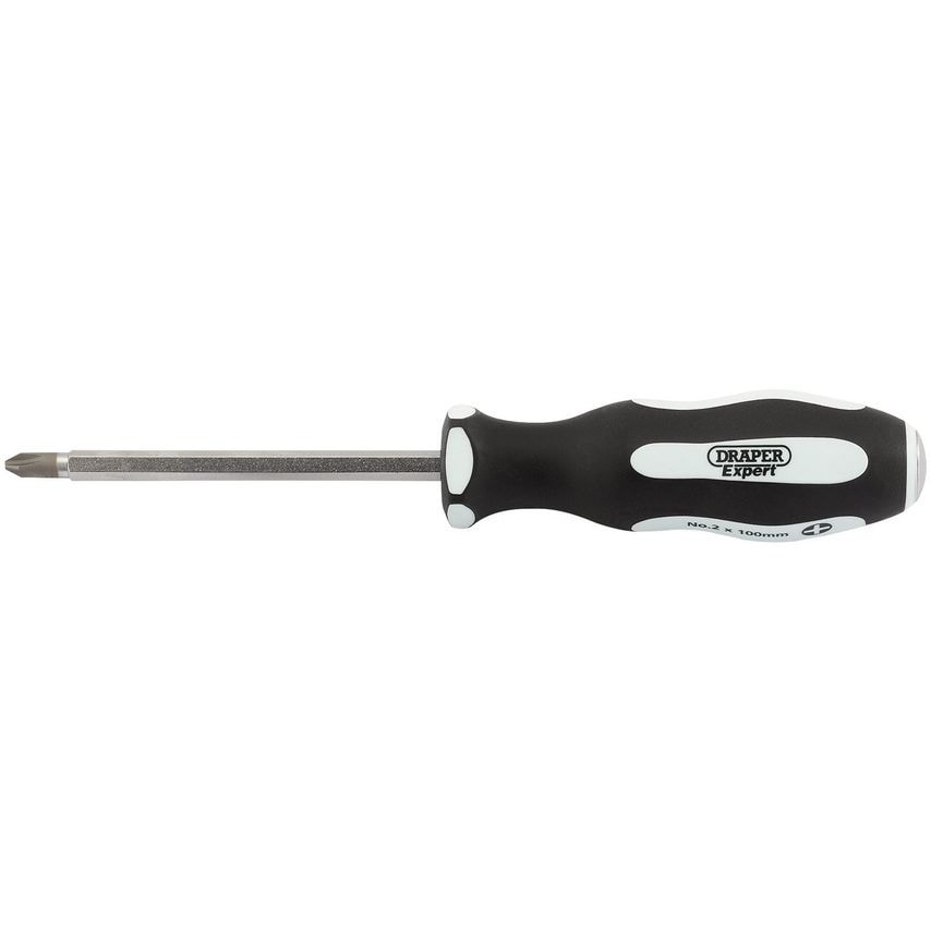 Pound Thru' Cross Slot Soft Grip Screwdriver No.2x100mm