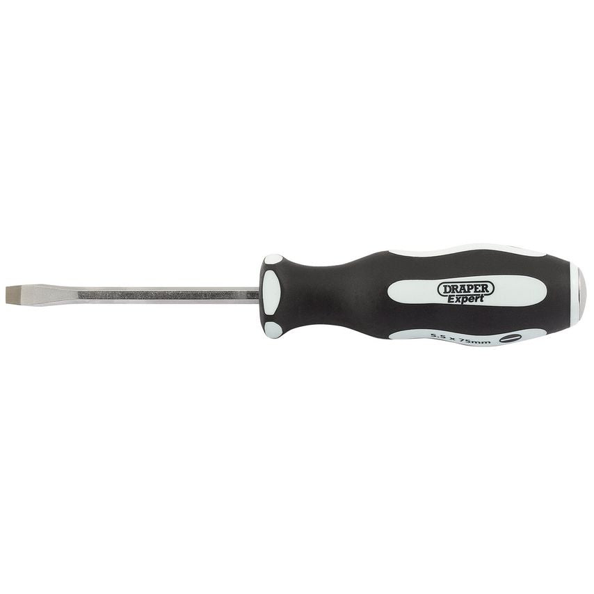 Pound Thru' Plain Slot Soft Grip Screwdriver 5.5x75mm