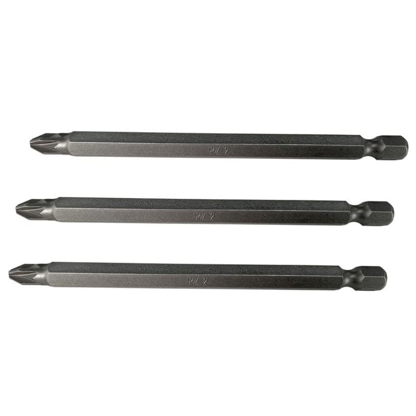 Pozidriv S2 Power Screwdriver Bits PZ3 x 100mm (Pack 3) FAISBPZ3100
