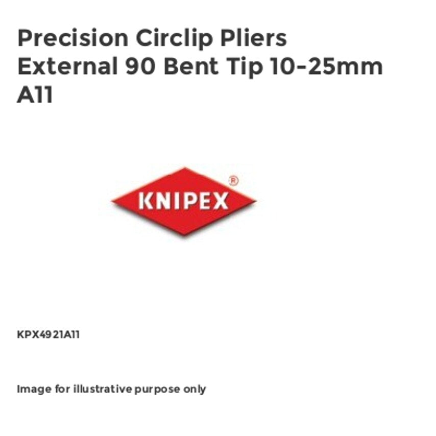Precision Circlip Pliers External 90 Bent Tip 10-25mm A11 KPX4921A11