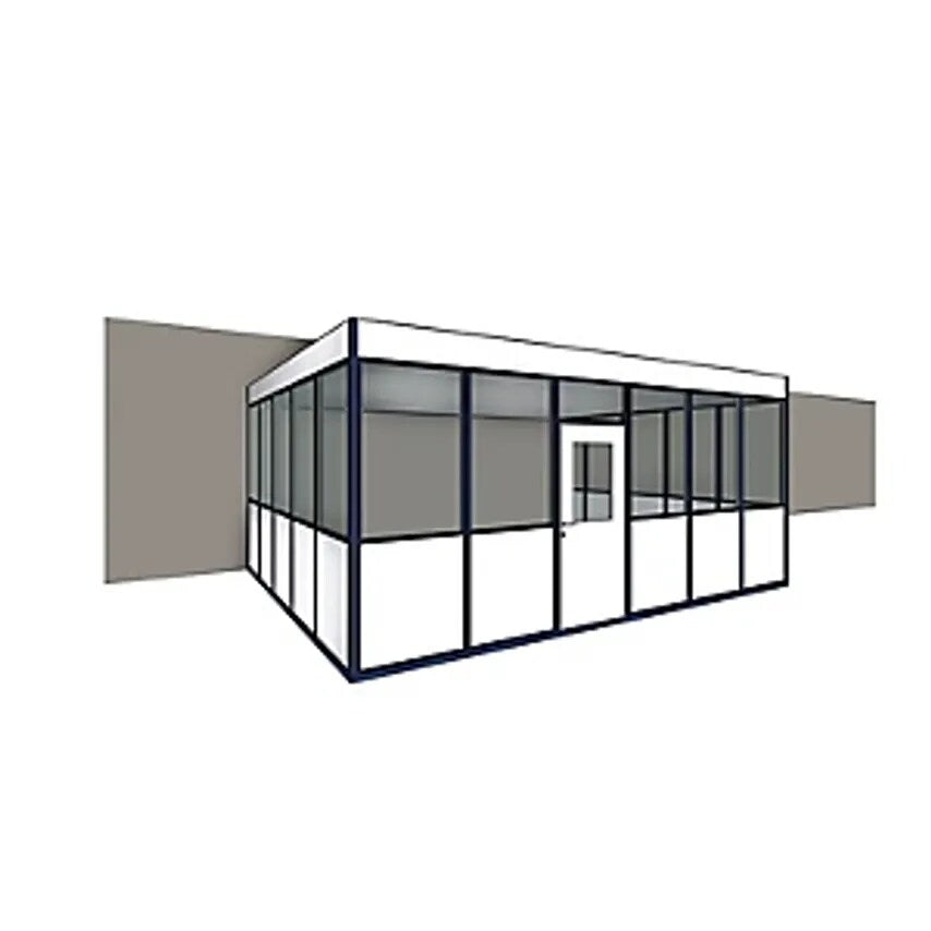 Prefab Office, 3-sided, for Installation Against An Existing Wall, External Width 2100 mm, External Length 6100 mm