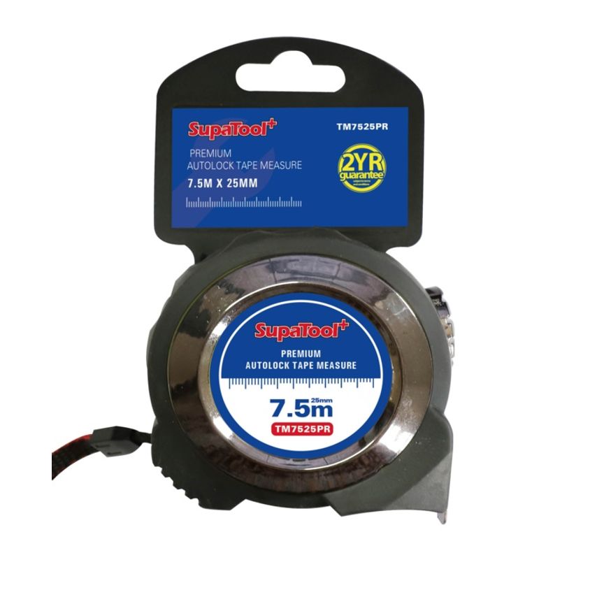 Premium Auto Lock Tape Measure 7.5m x 25mm