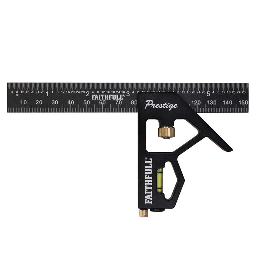 Prestige Combination Square Black Aluminium 150mm (6in) FAICS150CNC