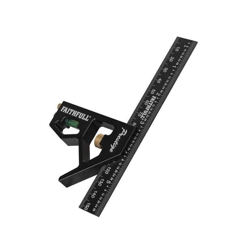 Prestige Combination Square Black Aluminium 150mm (6in) FAICS150CNC
