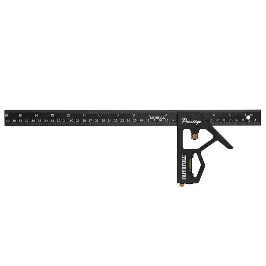 Prestige Combination Square Black Aluminium 400mm (16in) FAICS400CNC