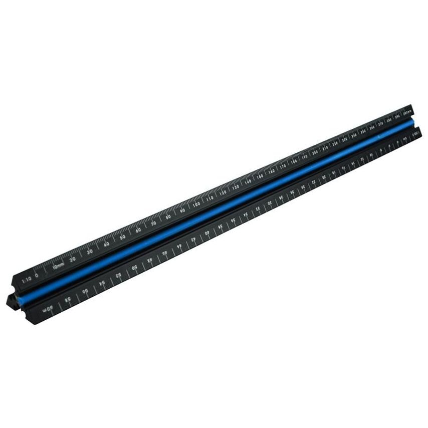 Prestige Tri-Scale Architect Rule Black Aluminium 300mm FAIRULETACNC