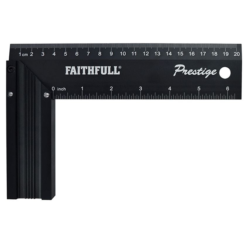 Prestige Try Square Black Aluminium 200mm (8in) FAICS8CNC