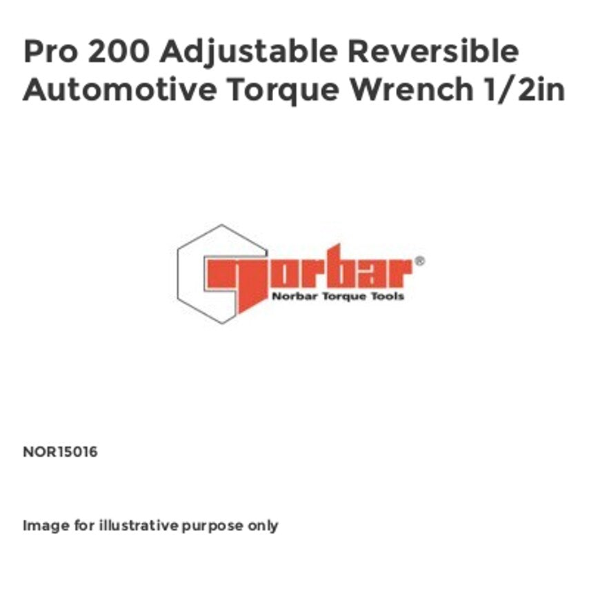 Pro 200 Adjustable Reversible Automotive Torque Wrench 1/2in NOR15016