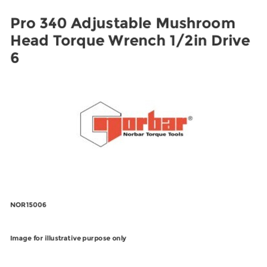 Pro 340 Adjustable Mushroom Head Torque Wrench 1/2in Drive 6