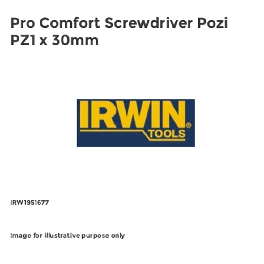 Pro Comfort Screwdriver Pozi PZ1 x 30mm IRW1951677