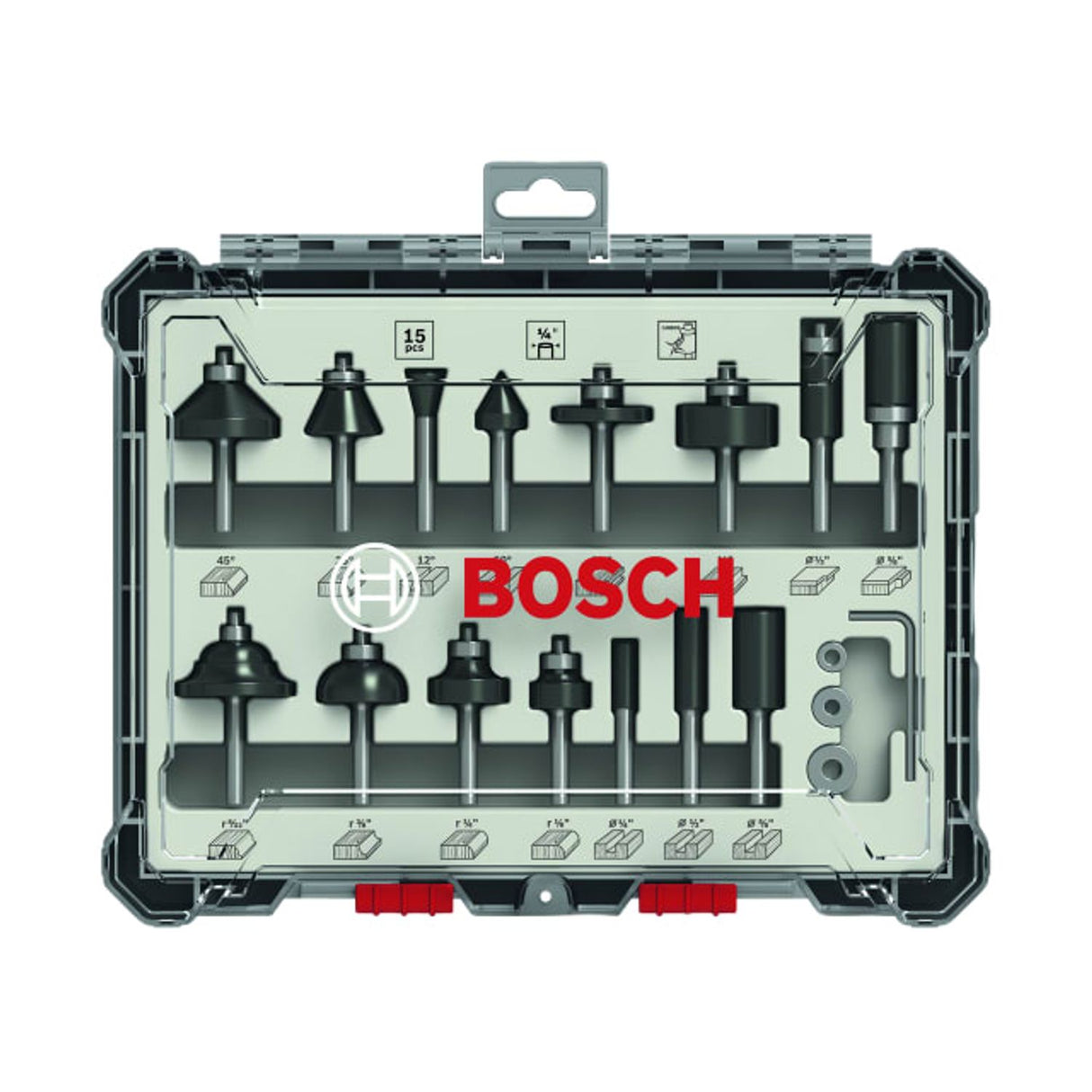 Pro Router Bit Mixed Set, 15 Piece