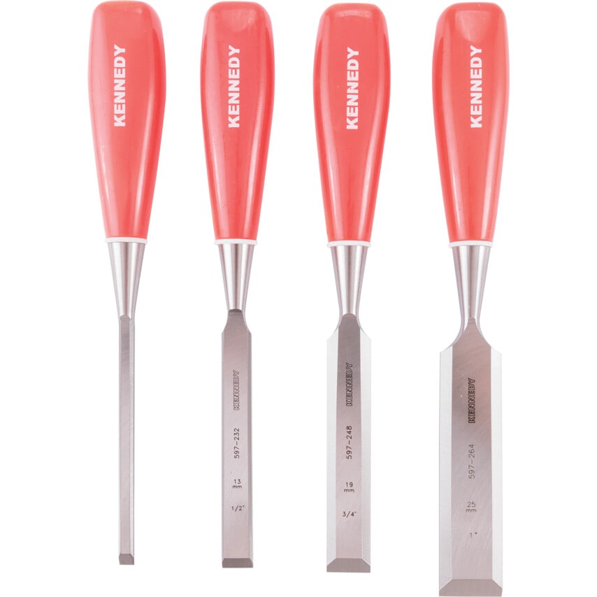 Professional Bevel Edge Wood Chisels (4-Set)