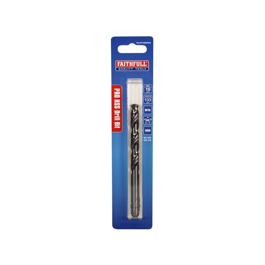 Professional HSS Jobber Drill Bit Pre Pack 10.00mm OL132mm WL83mm FAIPP1000PRO
