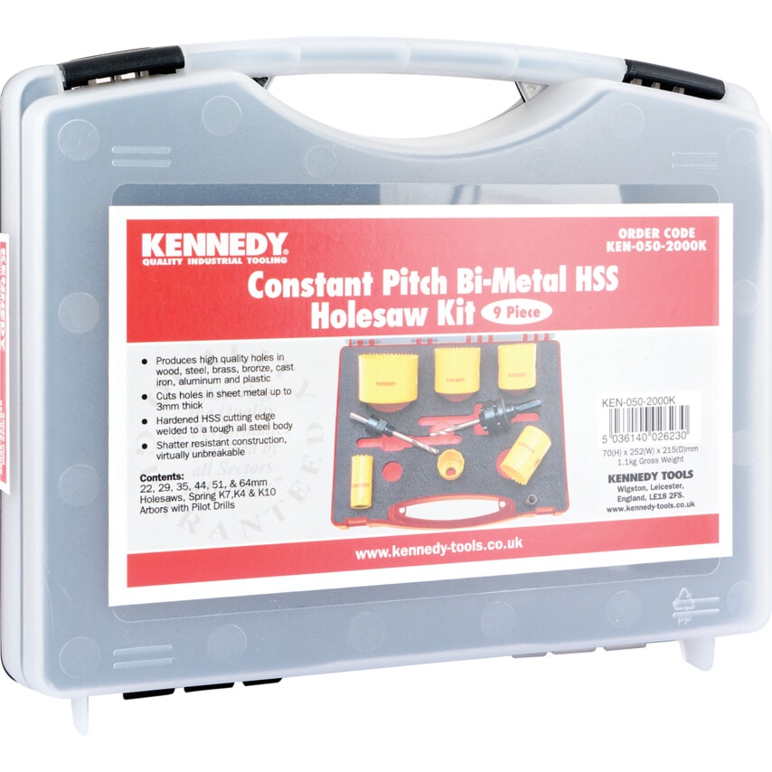Professional Holesaw Kit in Plastic Case