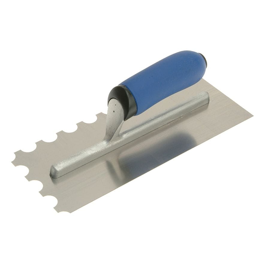 Professional Notched Adhesive Trowel 20mm Stainless Steel 11 x 4.1/2in