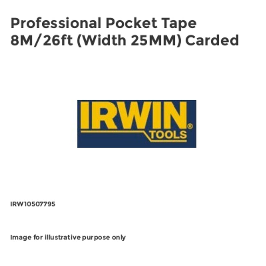 Professional Pocket Tape 8M/26ft (Width 25MM) Carded