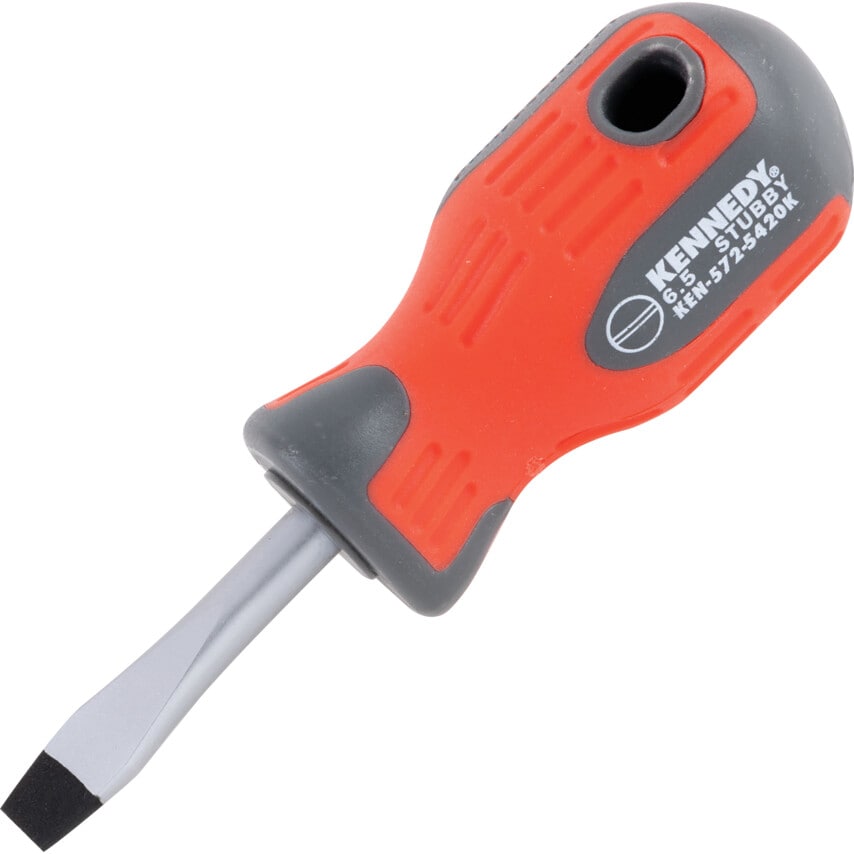 Pro-torq Stubby Flat Head Screwdriver, 6.5mm Flared Tip, 38mm Blade