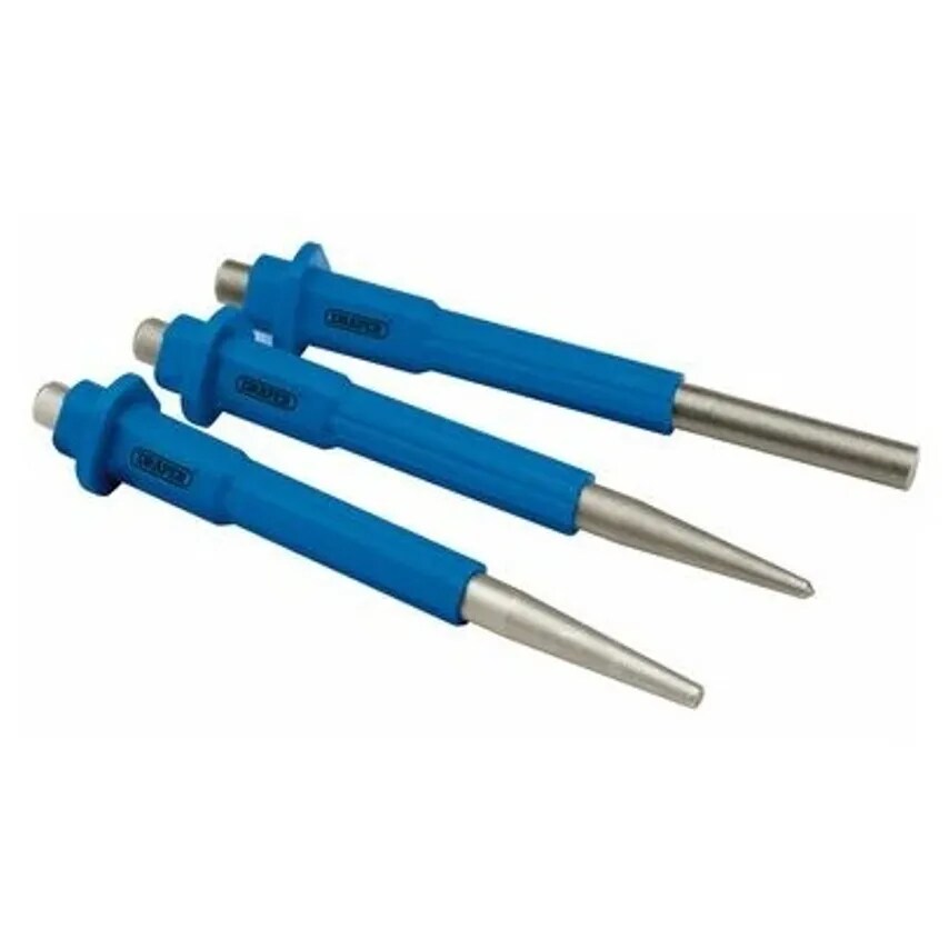 Punch Nail + Centre and parallel Pin Set 3 Piece Plastic Holde