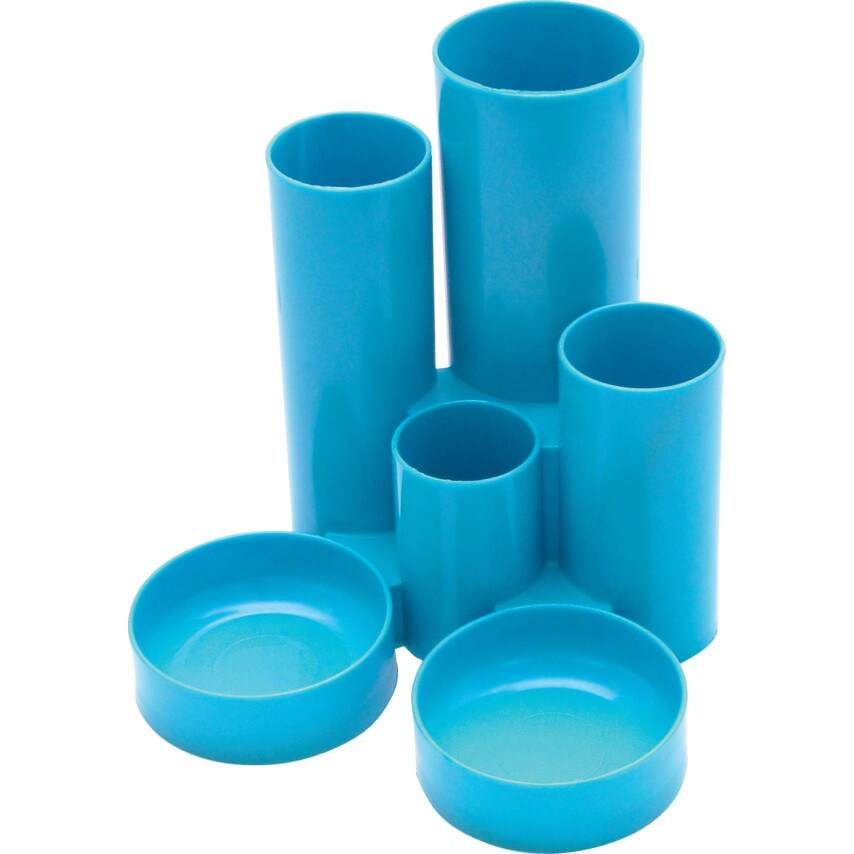 Q Connect 6 Tube Plastic Desk Tidy Blue