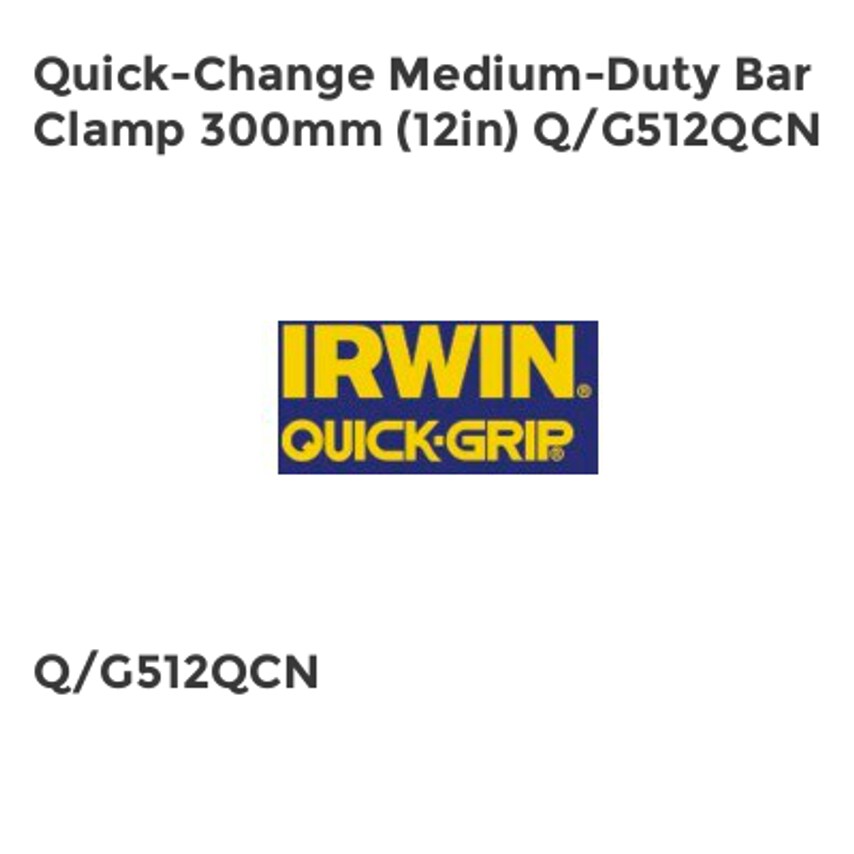 Quick-Change Medium-Duty Bar Clamp 300mm (12in) Q/G512QCN