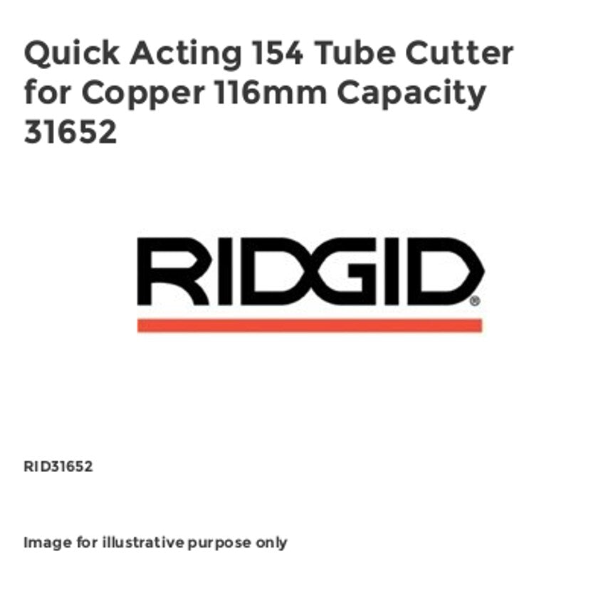 Quick Acting 154 Tube Cutter for Copper 116mm Capacity 31652 RID31652