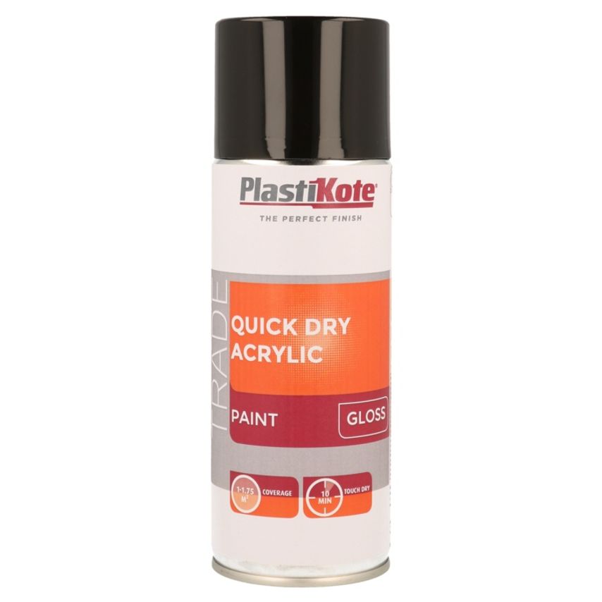 Quick Dry Acrylic Spray 400ml Black Gloss