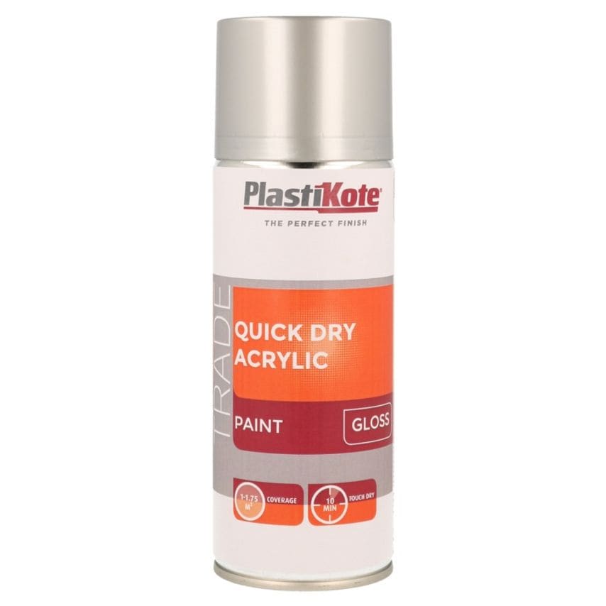 Quick Dry Acrylic Spray 400ml Silver Gloss