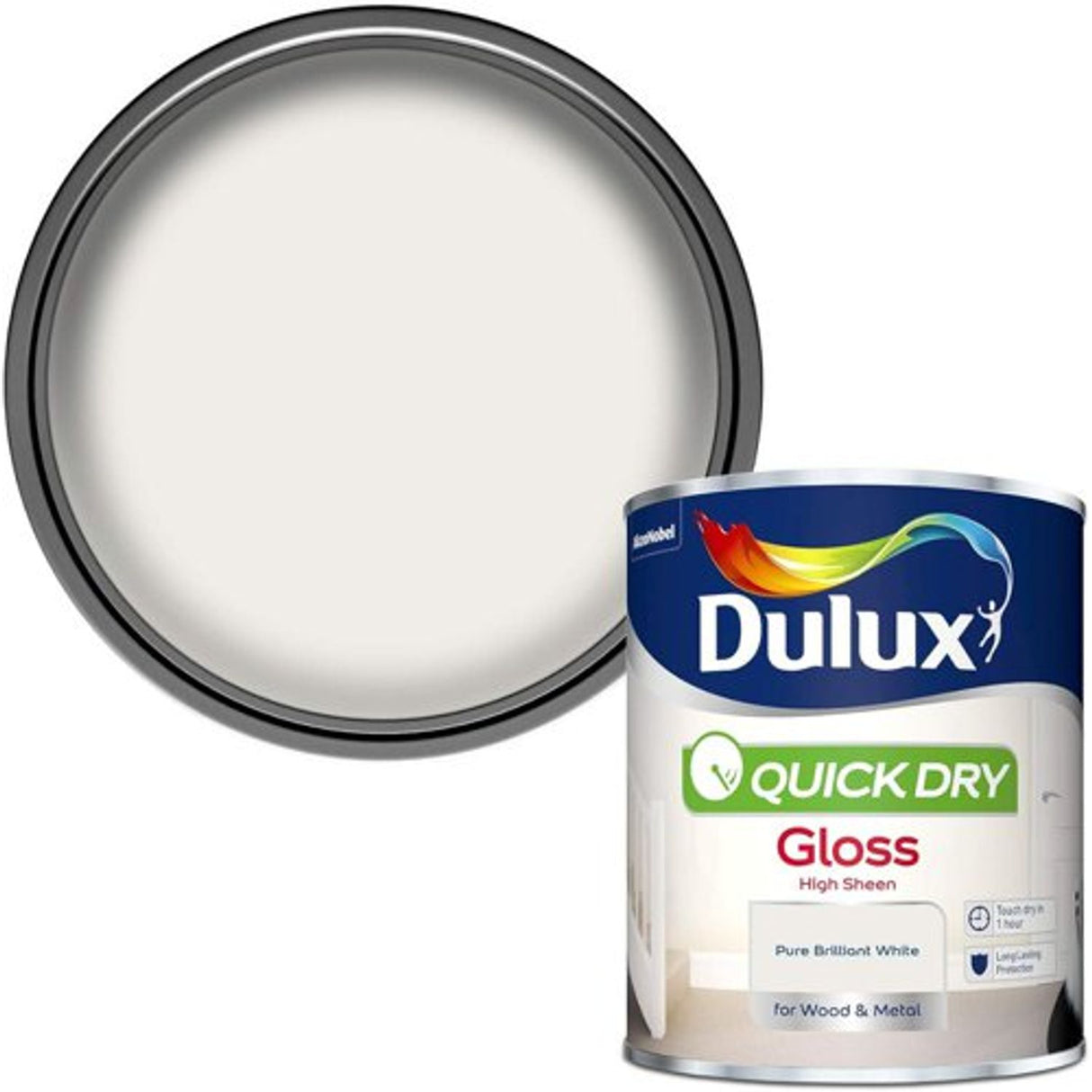 Quick Dry Gloss Paint for Wood and Metal - Pure Brilliant White 750 ml