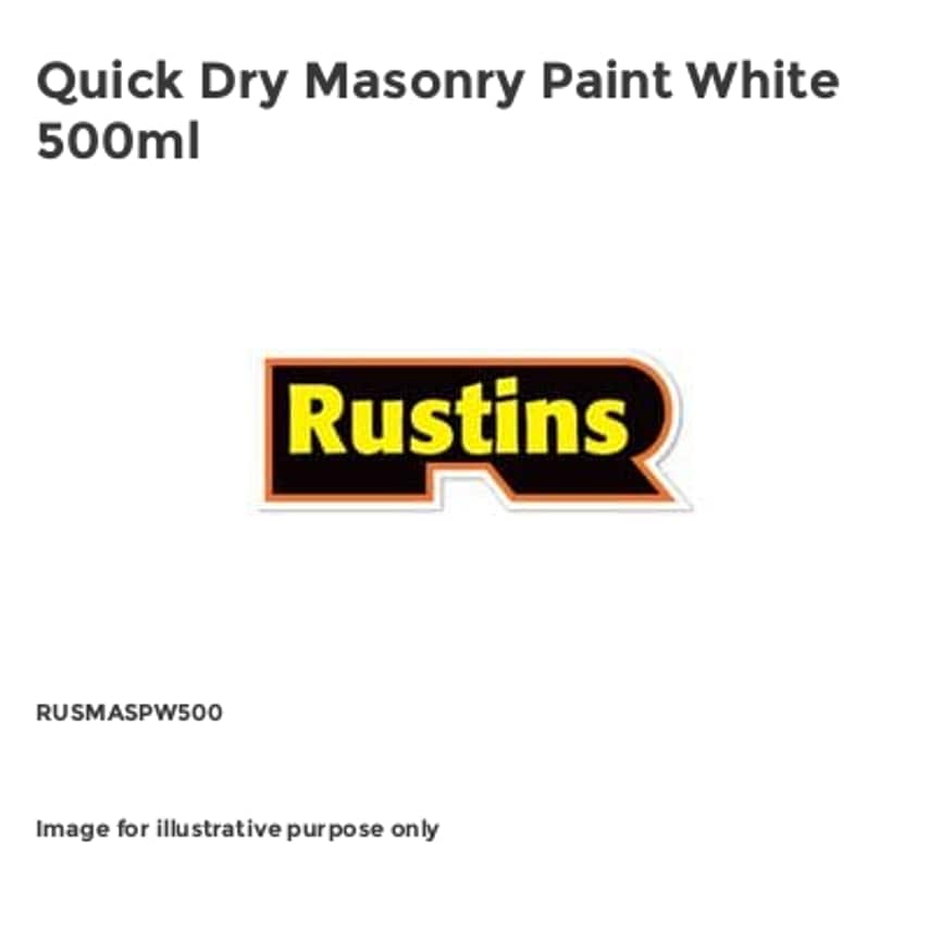 Quick Dry Masonry Paint White 500ml