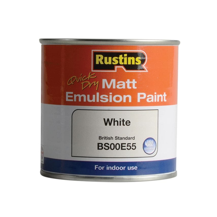 Quick Dry Matt Emulsion Paint White 250ml RUSMEW250